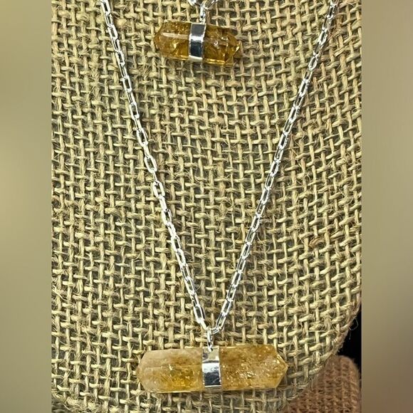 Brazilian Natural Citrine Double Layer Necklace 21-24” In Silvertone 38.50ctw - Picture 6 of 14